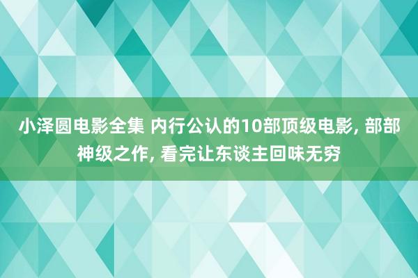 小泽圆电影全集 内行公认的10部顶级电影， 部部神级之作， 看完让东谈主回味无穷