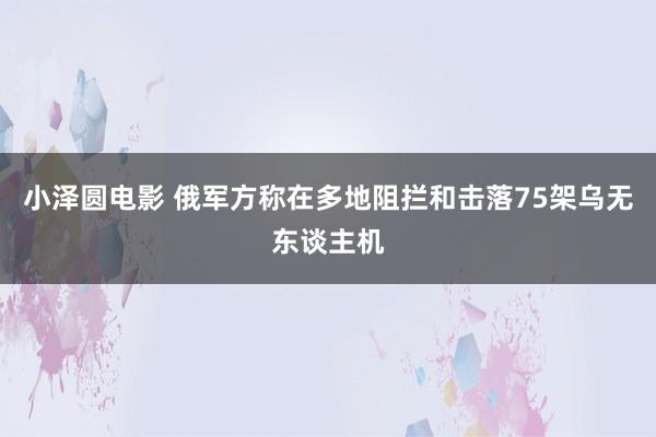 小泽圆电影 俄军方称在多地阻拦和击落75架乌无东谈主机