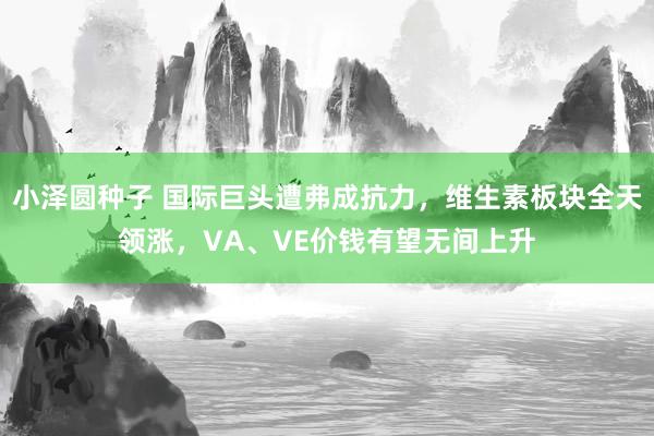 小泽圆种子 国际巨头遭弗成抗力，维生素板块全天领涨，VA、VE价钱有望无间上升