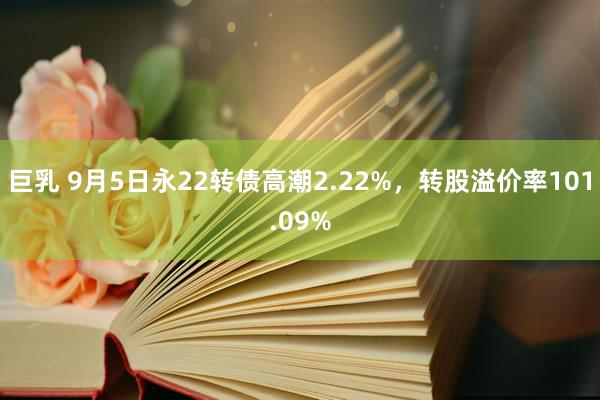 巨乳 9月5日永22转债高潮2.22%，转股溢价率101.09%