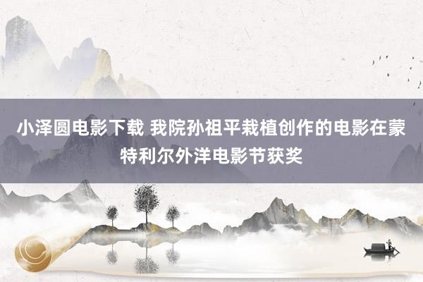 小泽圆电影下载 我院孙祖平栽植创作的电影在蒙特利尔外洋电影节获奖